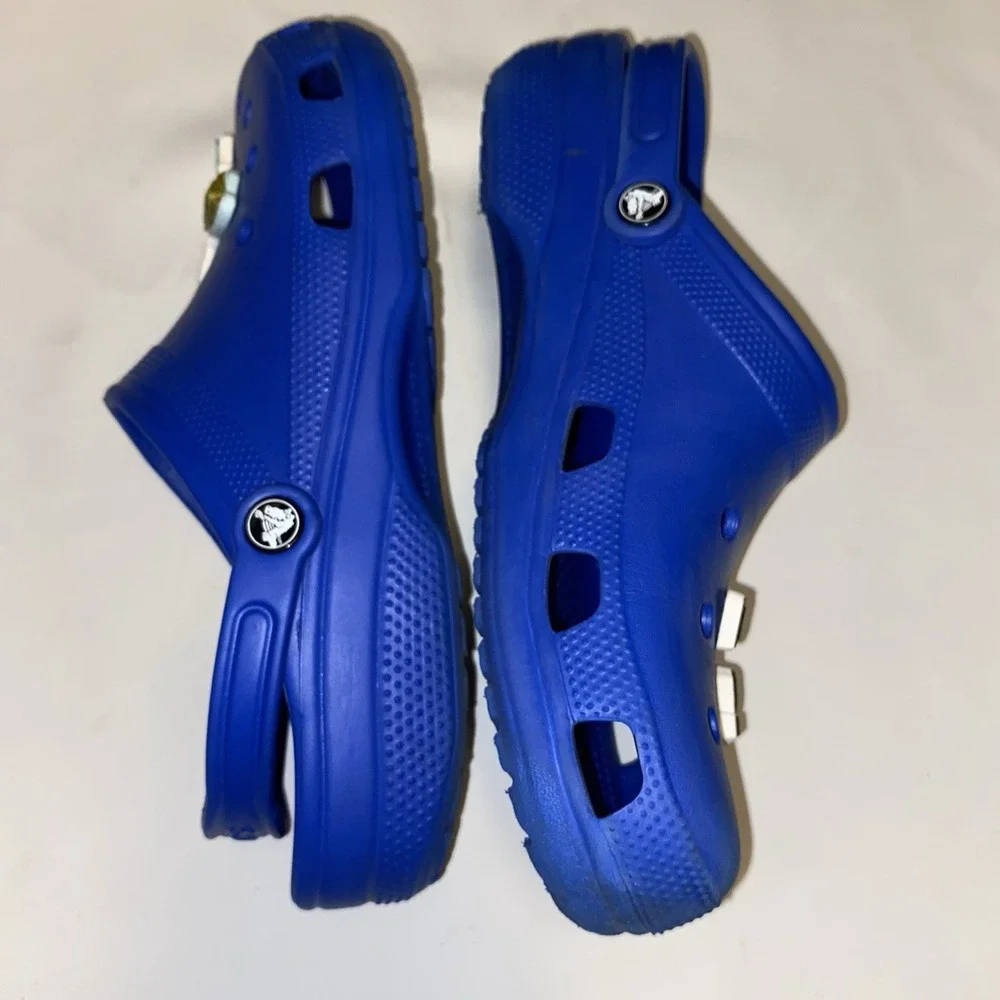 Crocs Royal Blue Men's Size 12‎ Jibbitz The Office Funny Humor